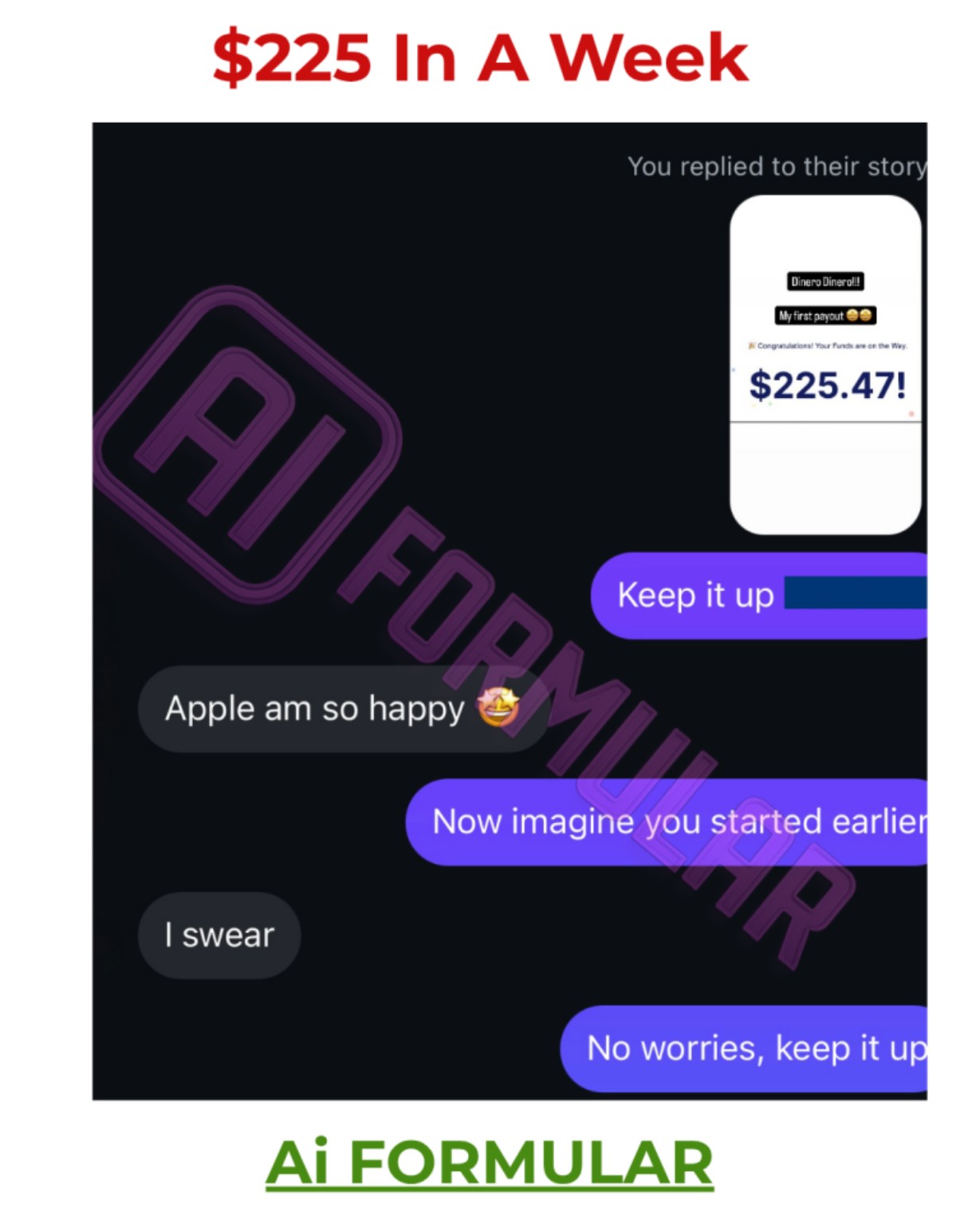 Student result $225 in a week